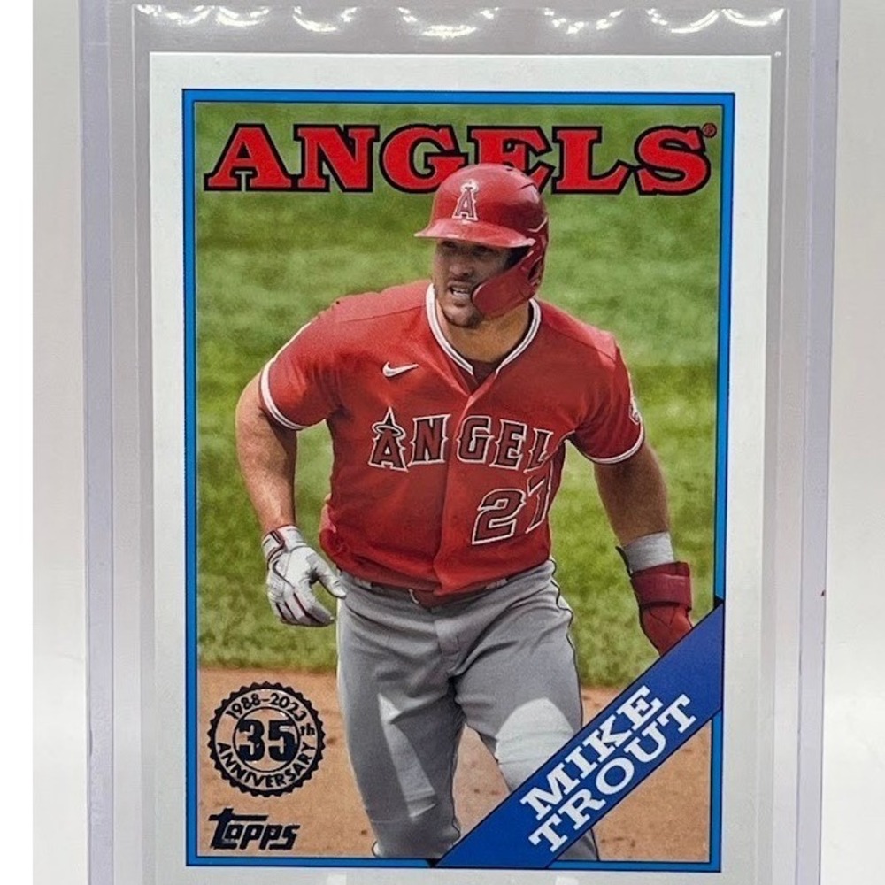 Mike Trout 1988 Topps 35th Anniversary Blue Border 2023 Topps Los Angeles Angels